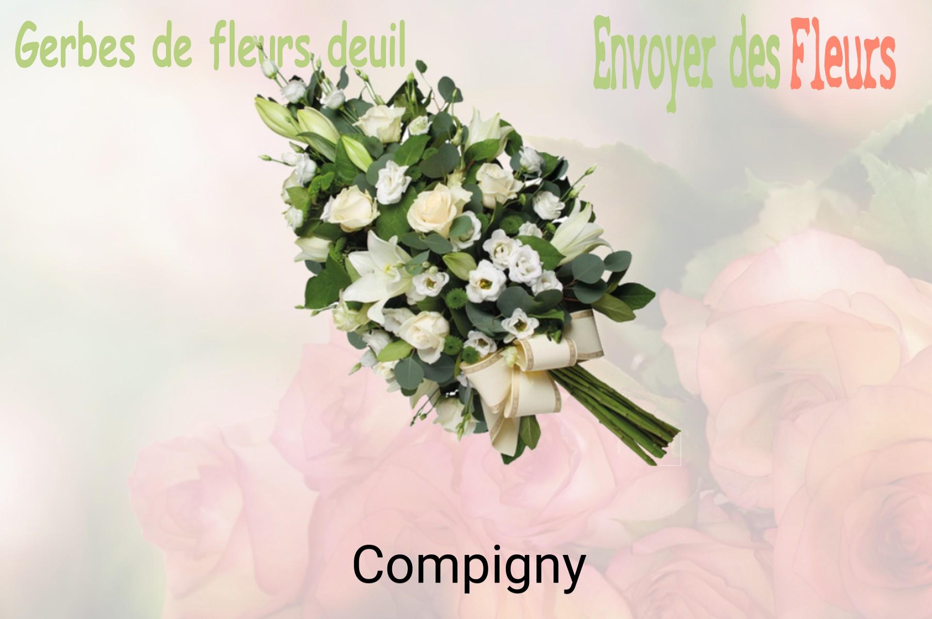 Gerbe de fleurs de deuil livrée à Compigny